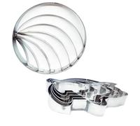 Cortadores de galletas de acero inoxidable - Formas los cortadores galletas Conjunto hornear | Estampilla para hornear concha porcina, dos lados, cortador fondant,