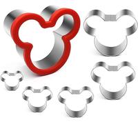 Cortadores de galletas de Mickey Mouse, 6 piezas de cortadores de galletas de Mickey Face de Disney para niños, juego de cortadores de sándwich de cabeza de Mickey de 1.57 pulgadas, 1.97 pulgadas,
