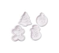 Cortadores de galletas de presión - Navidad - 4 uds - Plástico - Apto para lavavajillas