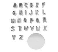Cortadores de galletas del alfabeto Cortadores de galletas con letras Capital Caja de acero inoxidable Juego de 26 piezas para hornear galletas, pasteles, chocolates, manualidades