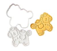 Cortadores de Galletas - Impresión 3D, Prensa Antiadherente para Moldes de Galletas | Herramienta para hornear 3D con diseño en forma de caballo, estampador de postres creativo para cocina casera, pan