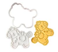 Cortadores de Galletas - Impresión 3D, Prensa Antiadherente para Moldes de Galletas | Herramienta para hornear 3D con diseño en forma de caballo, estampador de postres creativo para cocina casera, pan