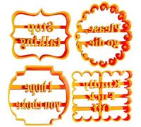 Cortadores de galletas, juego de 4 moldes divertidos for galletas con refranes groseros, palabras malsonantes, suministros for manualidades con fondant y azúcar for hornear pasteles y repostería