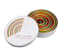 Cortadores de Galletas Redondos Acero Inoxidable Moldes, Circulo para Pastelería Cortador 12 Piezas Cortapastas Pare Postres Torta Cookie Fondant Masa