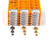 Cortadores de inserción de carburo CNC, 10 piezas CCMT060204 CCMT09T304 CCMT120404 VP15TF UE6020 US735 Herramienta de torneado de metal CNC CCMT120408 de corte (CCMT09T308, US735)
