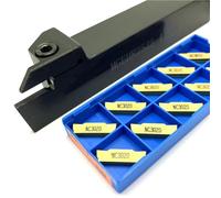 Cortadores de inserción de carburo CNC, 10 piezas MGEHR1010 MGEHR1212 MGEHR1616 MGEHR2020 MGEHR2525 soporte de herramientas de ranurado + insertos MGMN150 MGMN200 MGMN300 MGMN400(MGEHR3232-2.2.2.2.0