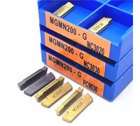 Cortadores de inserción de carburo CNC, 10 piezas MGMN150 MGMN200 MGMN250 MGMN300 MGMN400 MGMN500 G NC3020 3030 PC9030 Insertos de ranurado y herramienta (MGMN400-M,PC9030)