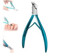 Cortadores de uñas de acero inoxidable con mango largo, herramienta para uñas encarnadas, cortador de cutículas y removedor de cutículas con recortador de cutículas, herramienta de extracción de