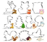 Cortadores Galletas Animales, Juego de 10 Cortadores de Galletas Infantiles, DIY Moldes Galletas, Moldes de Galletas Cortador Acero inoxidable para Pastel, Cookie, Fondant
