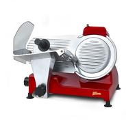 Cortafiambres eléctrico profesional MSX224 de H.Koenig - Cuchilla de 22 cm, corte ajustable 0-12 mm, afilador integrado, gran superficie de corte, 282 rpm - Rojo