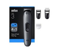 Cortapelo Braun AIO3500 4 en 1 2 Cabezales Recargable para Cabello y Barba Gris