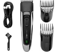 Cortapelos Clatronic HSMR 3827 de Acero Inoxidable de 1-30 mm, 16 Posiciones de Longitud, batería de hasta 100 min, Recortadora de Barba para Hombre