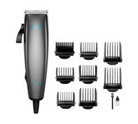Cecotec Cortapelos Bamba PrecisionCare Power Blade Titanium, Cuchillas de Acero Inoxidable con Recubrimiento de Titanio, Palanca de ajuste regulable, Con cable, Color Gris, 9 Peines