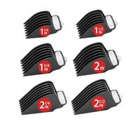 Cortapelos Con Clip De Metal, Longitudes De Corte De 6 Tamaños, Accesorios De Peine Guía Límite, Protectores De Cortapelos, Compatibles Con Wahl,(Black 6pcs)