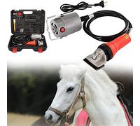 Cortapelos de crin profesional, tijeras eléctricas de crin de caballo de eje flexible, para caballos, caballos, cabras, ponis, ganado y animales grandes y gruesos, amarillo (rojo 220 V)