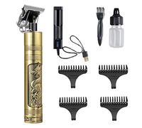 Cortapelos Hombre Azanaz Retro Cortadora De Pelo Escultura Cortapelos Profesional Hombre Carga USB Mudo Recortadora De Barba (Patrón de dragón)