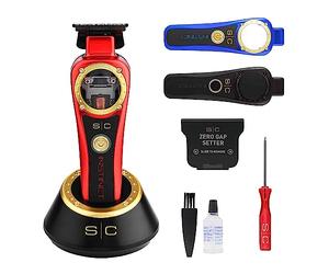Cortapelos Hombre Profesional Stylecraft Instinct Trimmer de Gamma Più, Cortadora de Pelo Motor Vectorial y Par Controlado Electrónicamente, 180 Mins Autonomía, Cuchilla Ajustable 0 Gap, 3 Carcasas
