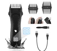 Cortapelos para hombres, cortadora eléctrica de pelo de ingle con pantalla LED, cortadora de pan inalámbrico recargable por USB, afeitadora eléctrica para hombres, pelo púbico, resistente al agua