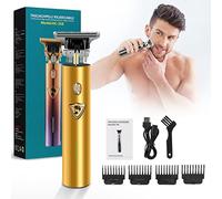 Cortapelos para Hombres, HyAdierTech Cortapelos Eléctrico para Hombres, Cortapelos Inalámbrico Profesional, Cortapelos Recargable por USB, Cortapelos para Hombres, Gold