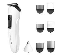 Rowenta Trim & Style 8 in 1, multiaccesorios para hombre, cuchillas de acero inoxidable autoafilables, 6 peines fijos, accesorio apra nariz y orejas, TN8934E0