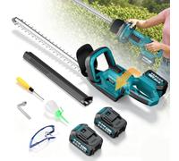 Cortasetos con batería de 53 cm, compatible con Makita 18 V, cortasetos sin escobillas con indicador de batería digital, mango giratorio de 180°, 2 baterías de 4,0 Ah, capacidad de corte de 20 mm