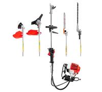 Cortasetos de gasolina 52 cc, 5 en 1, herramienta multifunción para setos/ramas/árboles, barra telescópica 2,7 m, 8500 rpm, 40 cm de corte