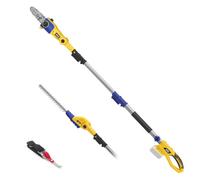 Cortasetos de poste 2 en 1 + sierra de poste para batería DeWalt de 20 V | Juego combinado de cortasetos de 16 pulgadas de 8.6 pulgadas, cabezales ajustables y engrasado automático de cadena para