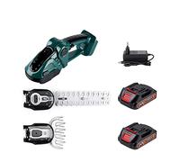 Cortasetos eléctrico 2 en 1, cortacésped doméstico inalámbrico portátil de Alta Potencia, podadora Recargable, Herramientas de jardín for deshierbe(Green-2 Battery)