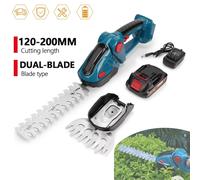 Cortasetos eléctrico 2 en 1 de 200 mm, cortacésped manual para el hogar, tijeras de jardín, herramienta eléctrica para batería Makita de 18 V With 1XBattery
