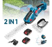 Cortasetos eléctrico 2 en 1, inalámbrico, recargable, de mano, tijeras de podar, cortacésped, herramienta de jardín para batería Makita de 18V With 1 ×Battery