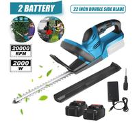 Cortasetos eléctrico de 3500W y 22 pulgadas, cortacésped de 20000 RPM, podadora de setos para paisajismo de jardín, herramienta para batería Makita de 18-21V With 2 Batterys