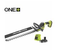 RYOBI - Cortasetos 18V One+ con Batería 18V One+ 2,0 Ah y Cargador 1,5A - Espada 50cm, Capacidad máx. 24mm, Velocidad 2700 RPM - Recogedor de Residuos HedgeSweep, Funda Protectora - RY18HT50A-120