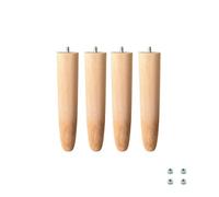 Cortassa Juego de 4 Patas para somier de láminas, Patas universales, de Madera de Haya (22 cm), marrón