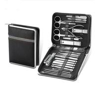 Cortaúñas 11-26 Pcs Professional Stainless Steel Nail Clippers Manicure Set Cutter Scissor Cuticle Nipper Nail Tools Set Travel Case Kit Set De Manicure y Pedicure