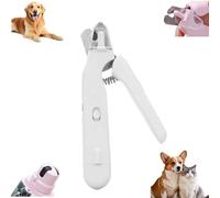Cortaúñas 2 en 1 y amoladora con luz, recortadora de uñas de perro con luz y protector, cortaúñas eléctrico para amoladoras D-og N-ail recargable, para todo tipo de cuerpo