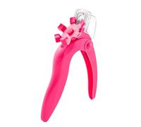 Cortauñas Acrílicas Ajustables Profesionales con Medidor, Cortador de Puntas de Uñas de Acero Inoxidable, Recortador para Uñas Acrílicas de Calidad de Salón (Rosa roja)