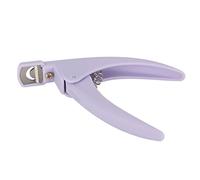 Cortauñas acrílico profesional de acero inoxidable, cortador de puntas de uñas postizas, herramienta de manicura para salón de uñas en casa, mango de plástico (Púrpura)