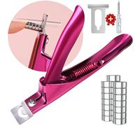 Cortaúñas ajustable de alta calidad con imanes para uñas acrílicas, cortador de uñas de acero inoxidable para puntas falsas artificiales, herramienta de clip de hoja afilada para salón de belleza