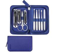 Cortauñas, Alicates Hawkbill for reparación de herramientas uñas grises, cortaúñas especiales con ranura antisalpicaduras, juego cuidado personal(Blue)