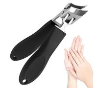 Cortauñas biselado, amplia apertura de mandíbula, uñas puntiagudas antigolpes, cortaúñas de acero inoxidable ultra inoxidable, cortaúñas curvadas biseladas para hombres y mujeres