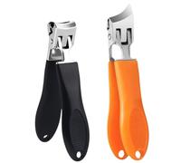 Cortaúñas con amplia apertura de mandíbula, cortaúñas inclinado grande, 2 cortaúñas, cortaúñas encarnadas ligeras, uñas de los dedos inclinadas para viajes, niños