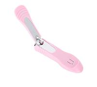 Cortaúñas con borde de silicona rosa, cortaúñas, lo suficientemente fuerte como conveniente para uñas gruesas, salón de uñas y hogar