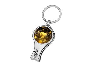 Cortaúñas con corazón dorado y notas musicales, cortaúñas, cortaúñas profesional, cortador de cutículas para mujeres y hombres