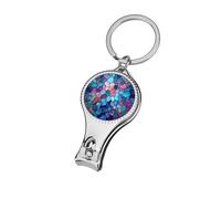 Cortaúñas con diseño abstracto de vidrieras, color azul, verde azulado, morado, cortaúñas para los pies, cortador profesional de uñas, cortador de cutículas para mujeres y hombres