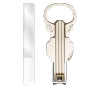 Cortaúñas con lupa y violín con forma de cortaúñas, diseño 2 en 1 de abridor de botellas, kit de accesorios para preparar cervezas de viaje, tijeras diarias de manicura y pedicura para niños mayores