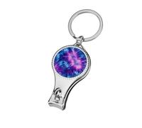 Cortaúñas con patrón de teñido anudado azul y morado abstracto, cortaúñas para los pies, cortador profesional de uñas para mujeres y hombres