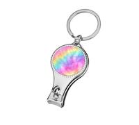 Cortaúñas con patrón de teñido anudado de colores pastel y arcoíris, cortaúñas profesional para mujeres y hombres