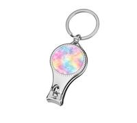 Cortaúñas con patrón de teñido anudado en colores pastel arcoíris, cortaúñas, cortaúñas profesional, cortador de cutículas para mujeres y hombres