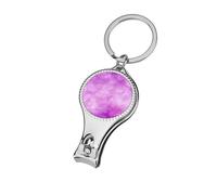 Cortaúñas con patrón de teñido anudado rosa y morado, cortador de uñas profesional para mujeres y hombres