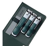 Cortaúñas con recogedor de almacenamiento, juego de cortaúñas a prueba de derrames, cortaúñas profesional de acero inoxidable para personas mayores, uñas gruesas y encarnadas (Atrovirens)